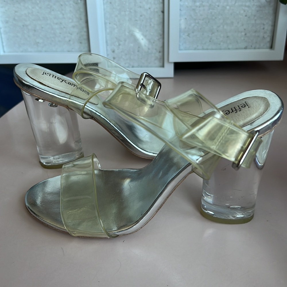 Jeffrey Campbell Clear Lucite Chunky Heels! Sz 7